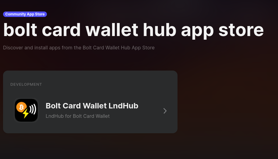 Bolt card wallet hub